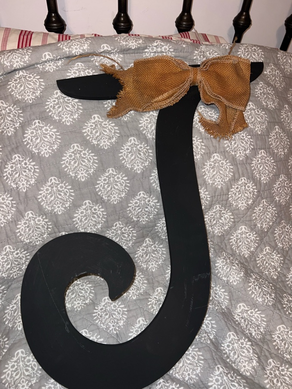 Kirkland's Bright Green Decorative Letter T with Burlap Accent